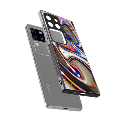 Psychedelic Marble sleekvivo v30 pro cover with tempered glass back and TPU edges