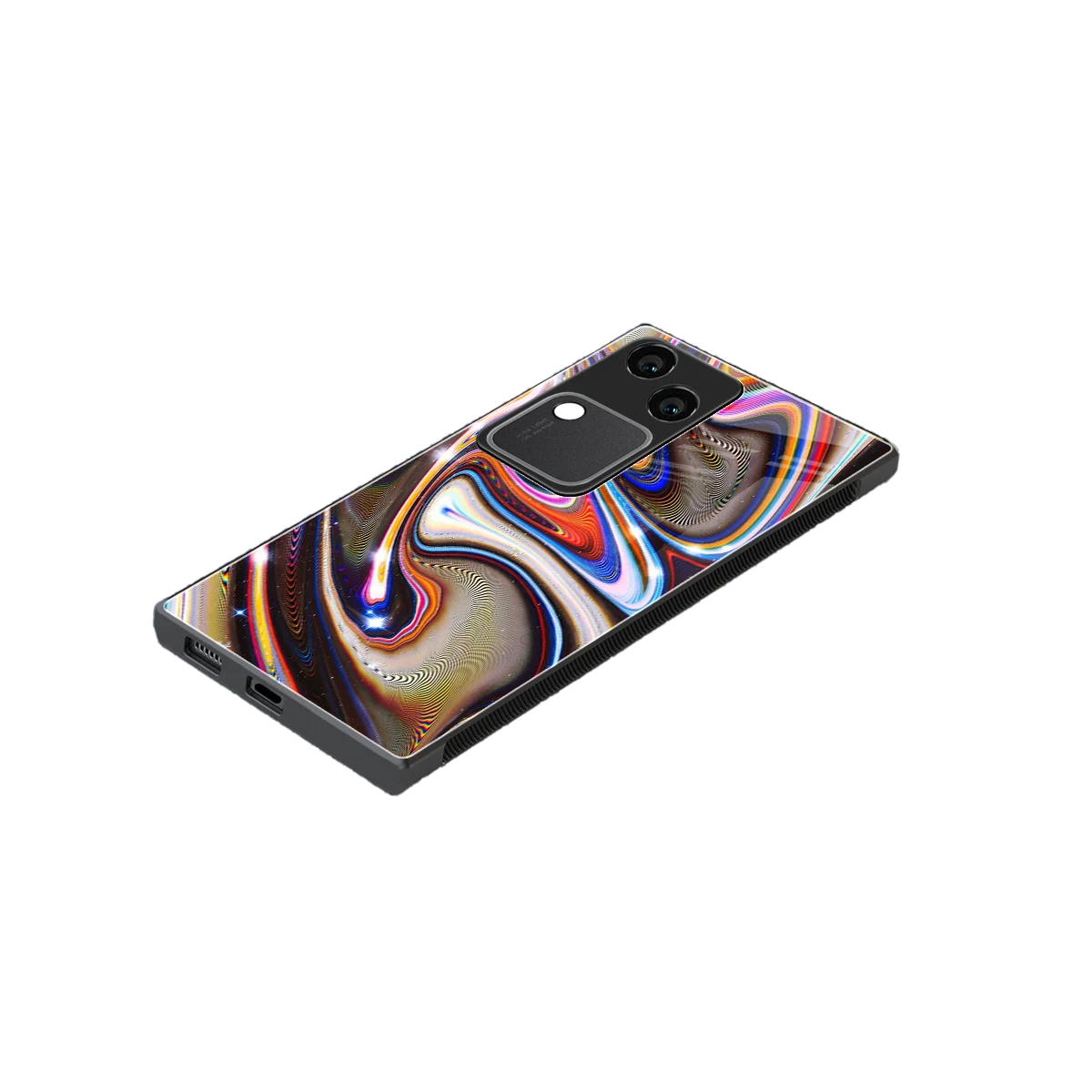 Psychedelic Marble stylish phone case for vivo v30 | glossy glass and slim fit