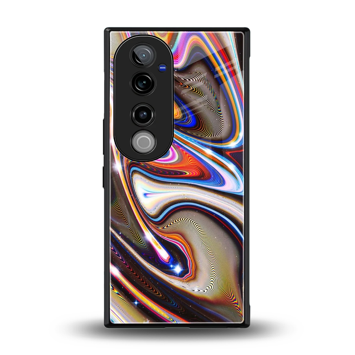 Psychedelic Marble back phone cover | glass case for vivo v40 pro
