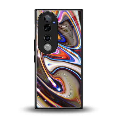 Psychedelic Marble back phone cover | glass case for vivo v40 pro