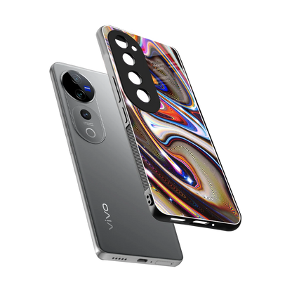 Psychedelic Marble sleek vivo v40 pro cover with tempered glass back and TPU edges