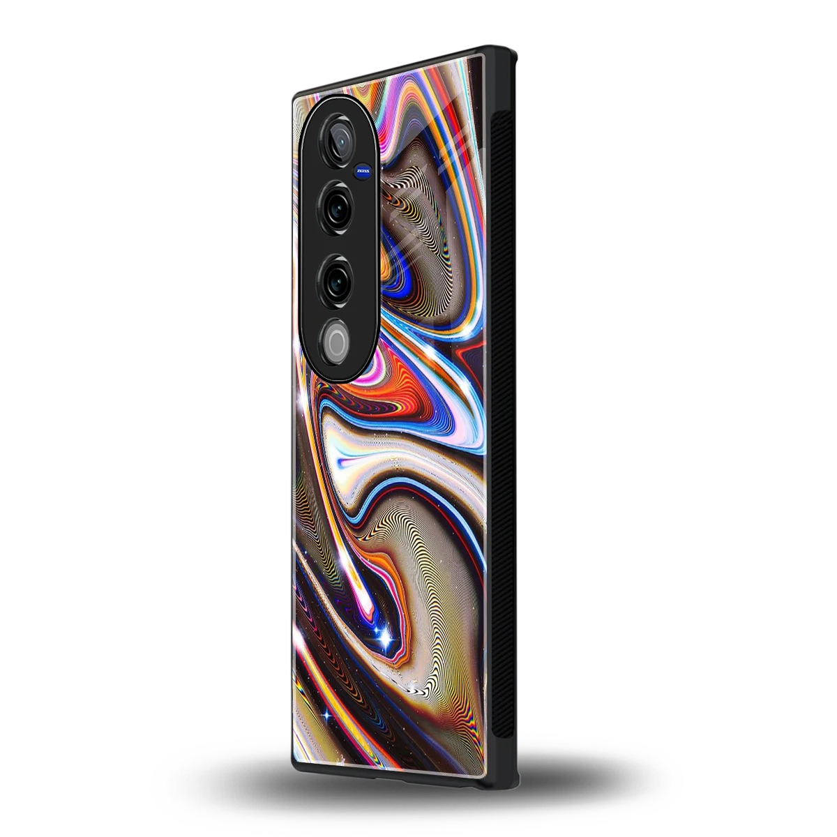 Psychedelic Marble vivo v40 pro mobile cover | shockproof glass phone case
