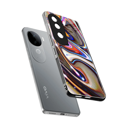 Psychedelic Marble sleek vivo v40e cover with tempered glass back and TPU edges