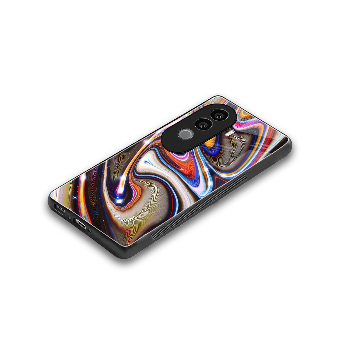 Psychedelic Marble stylish phone case for vivo v40e | glossy glass and slim fit