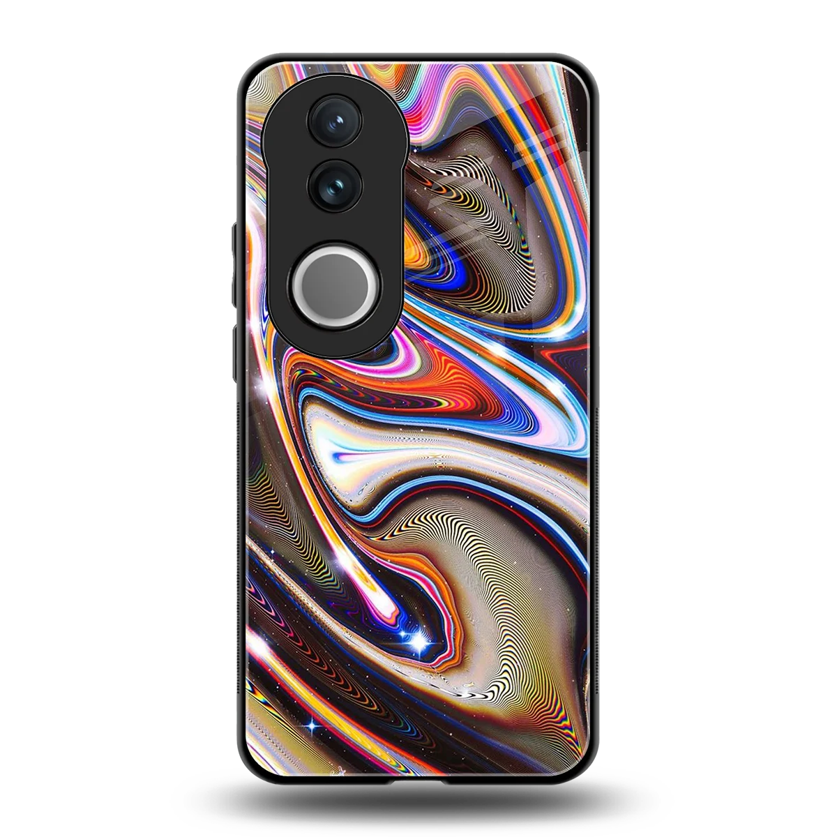 Psychedelic Marble back phone cover | glass case for vivo v50