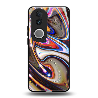 Psychedelic Marble back phone cover | glass case for vivo v50