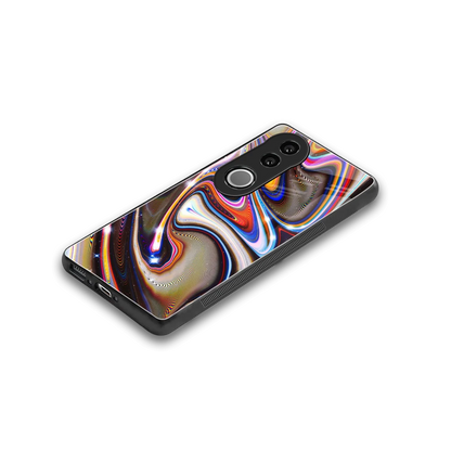 Psychedelic Marble stylish phone case for vivo v50 | glossy glass and slim fit