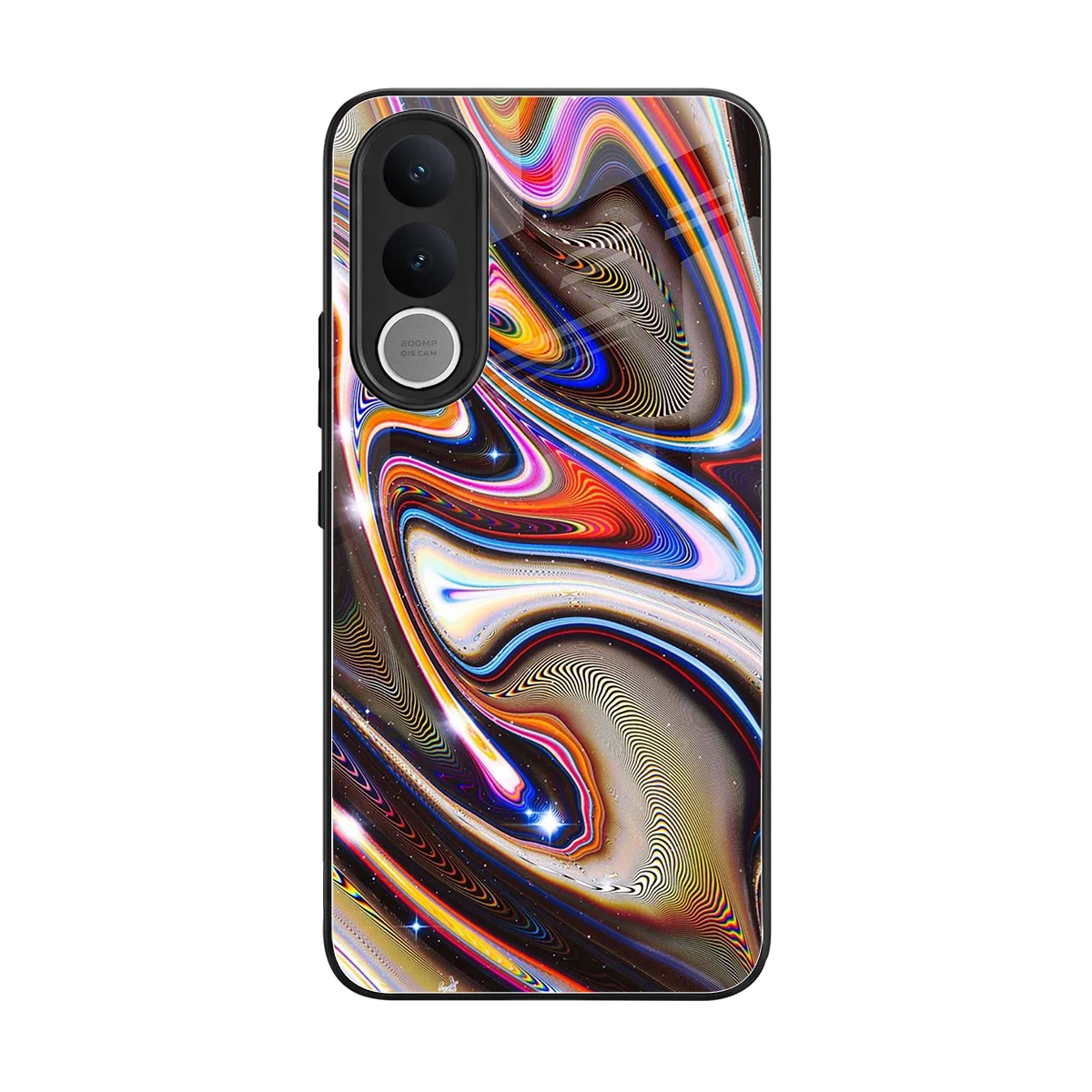 Psychedelic Marble back phone cover | glass case for vivo v70 fe