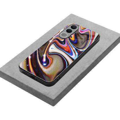 Psychedelic Marble stylish phone case for vivo v70 fe | glossy glass and slim fit