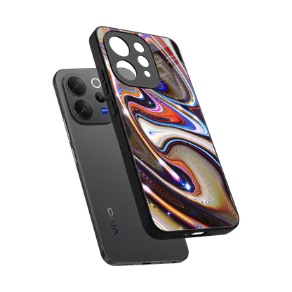 Psychedelic Marble sleek vivo v70 elite cover with tempered glass back and TPU edges