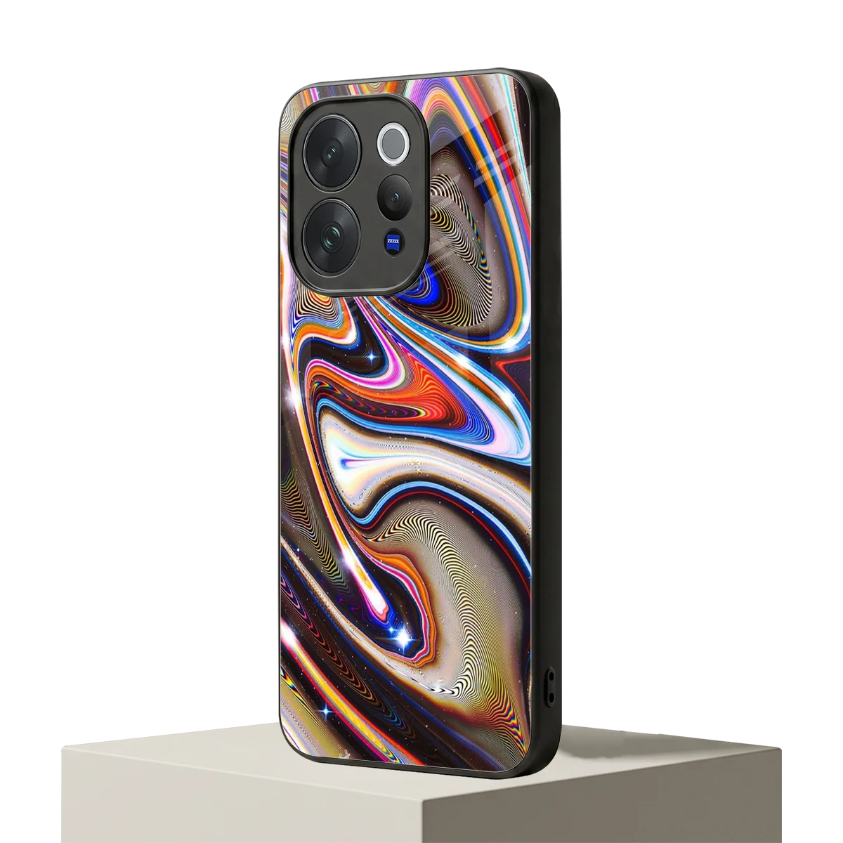 Psychedelic Marble vivo v70 mobile cover | shockproof glass phone case