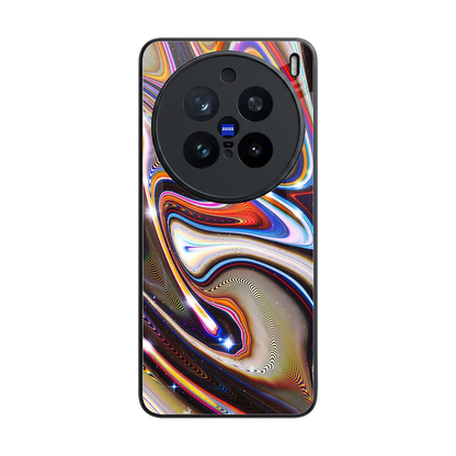 Psychedelic Marble back phone cover | glass case for vivo x200 pro