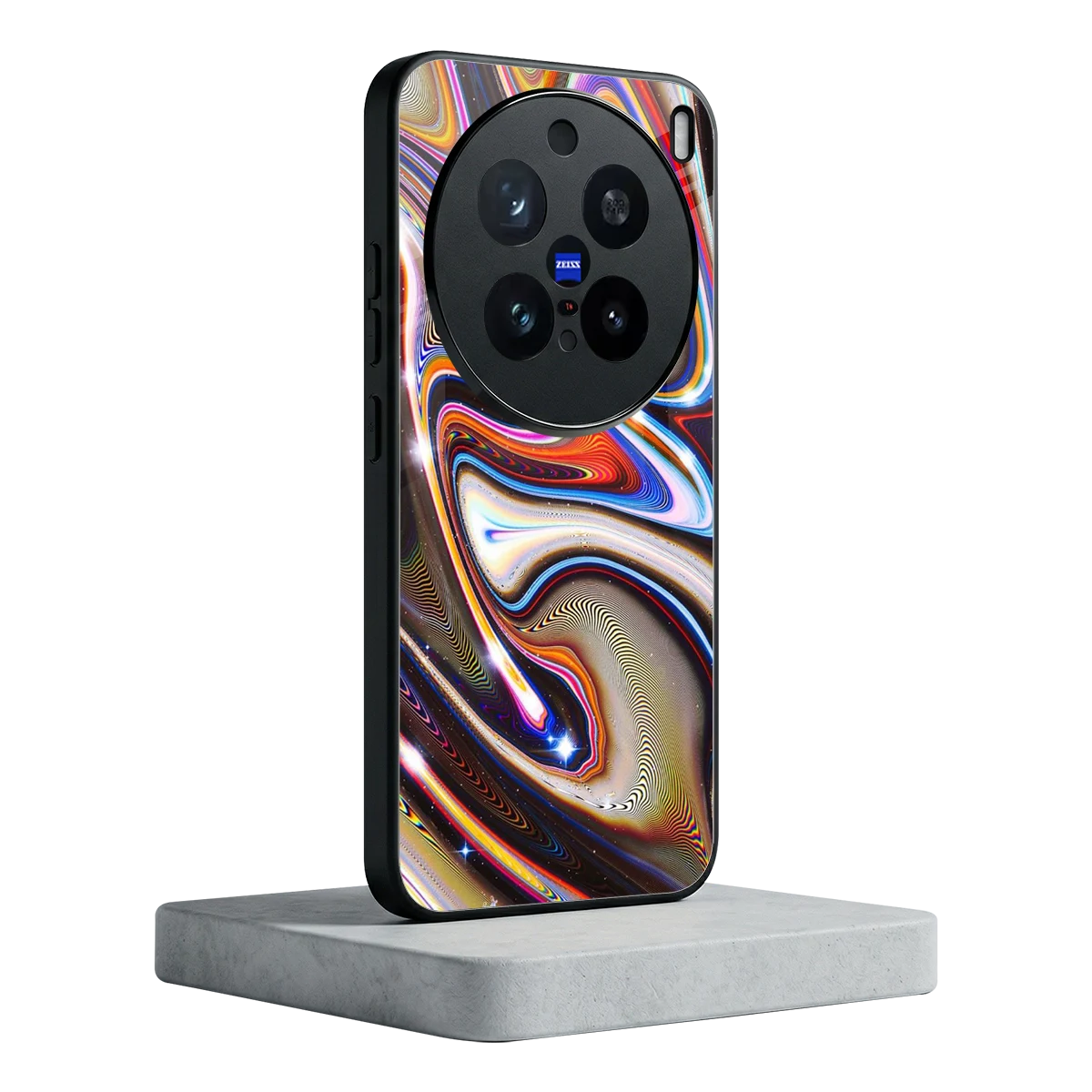 Psychedelic Marble vivo x200 pro mobile cover | shockproof glass phone case