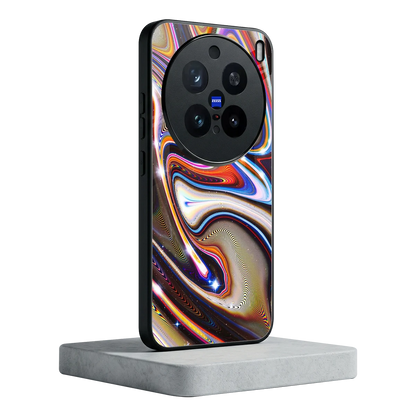 Psychedelic Marble vivo x200 pro mobile cover | shockproof glass phone case
