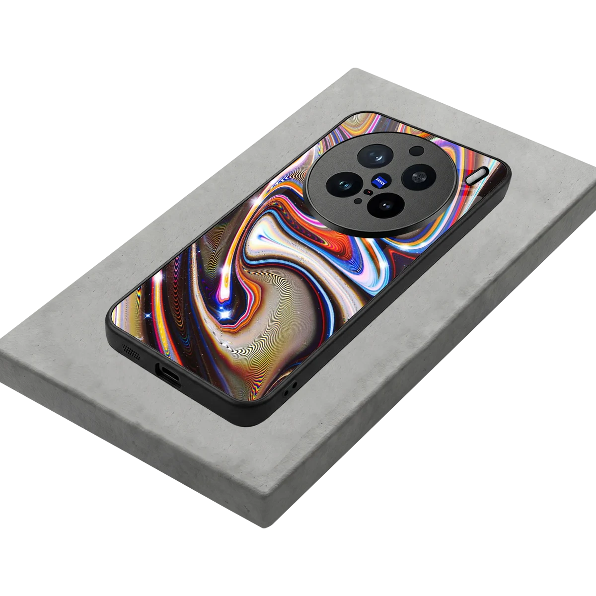 Psychedelic Marble stylish phone case for vivo x200 pro | glossy glass and slim fit
