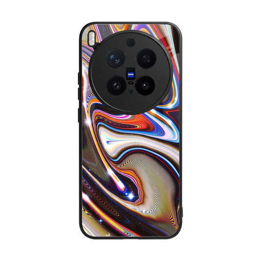 Psychedelic Marble back phone cover | glass case for vivo x300 pro