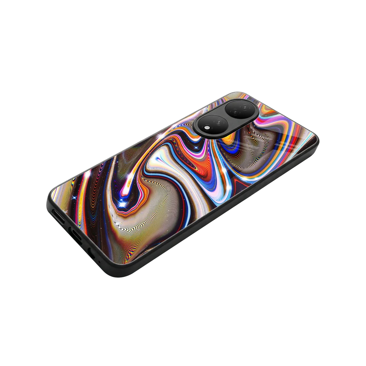 Psychedelic Marble stylish phone case for Vivo-y100 | glossy glass and slim fit