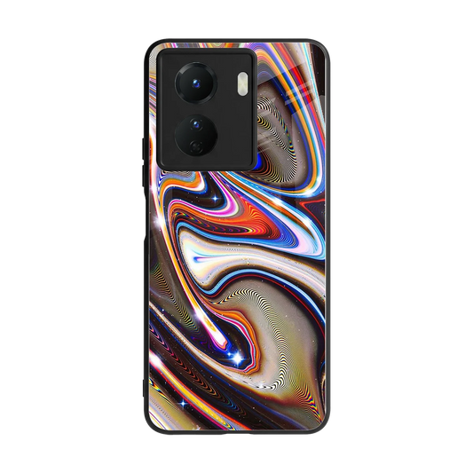 Psychedelic Marble back phone cover | glass case for vivo y16