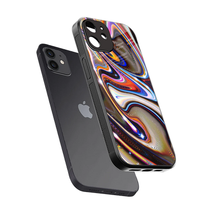 Psychedelic Marble sleek iphone 11 cover with tempered glass back and TPU edges