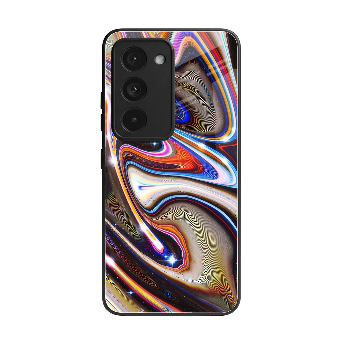 Psychedelic Marble back phone cover | glass case for redmi 15 5g