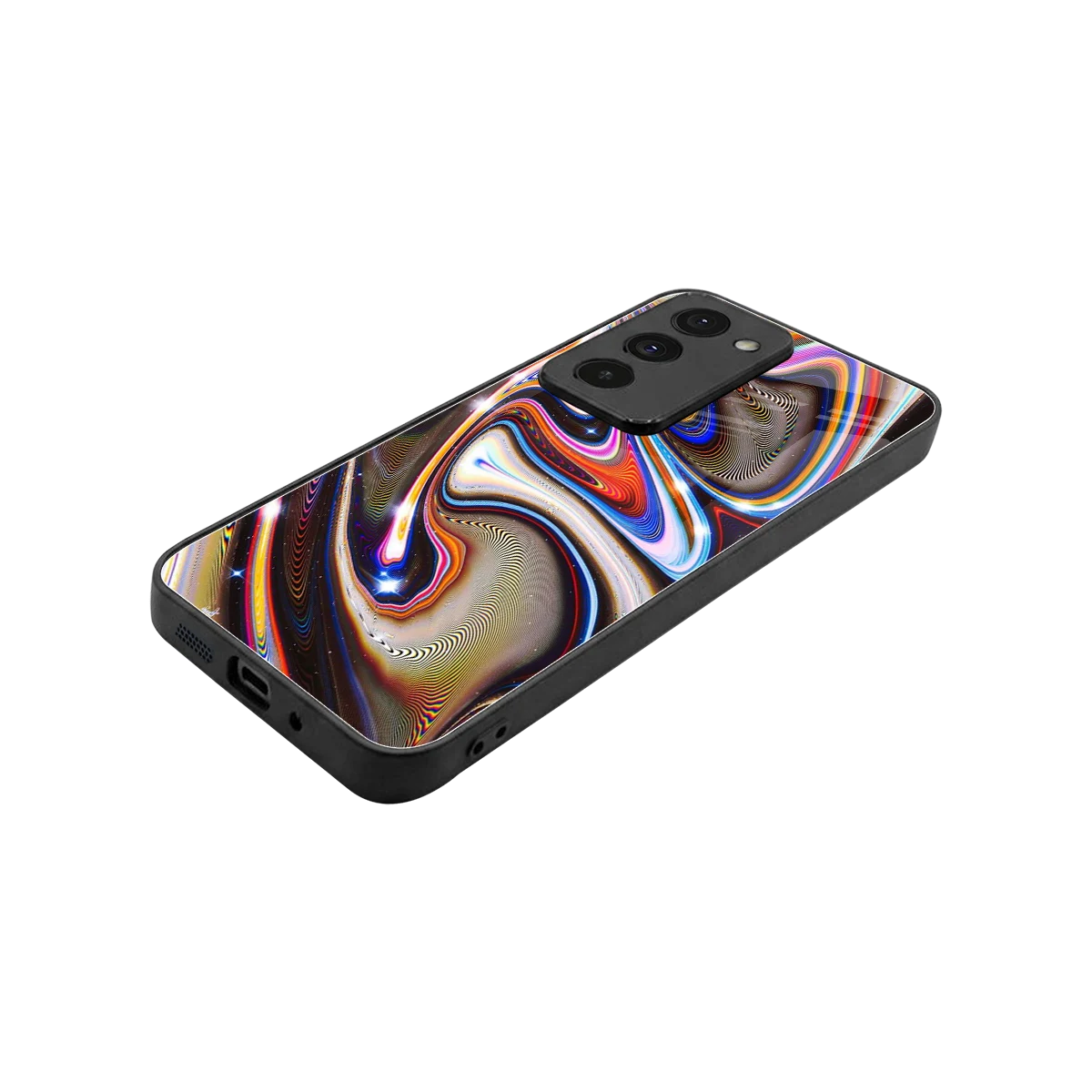 Psychedelic Marble stylish phone case for redmi 15 5g | glossy glass and slim fit