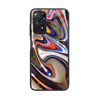 Psychedelic Marble back phone cover | glass case for redmi note 11 pro