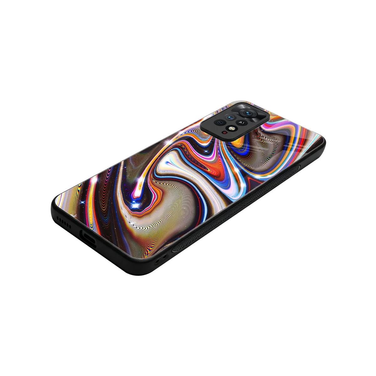 Psychedelic Marble stylish phone case for redmi note 11 pro | glossy glass and slim fit