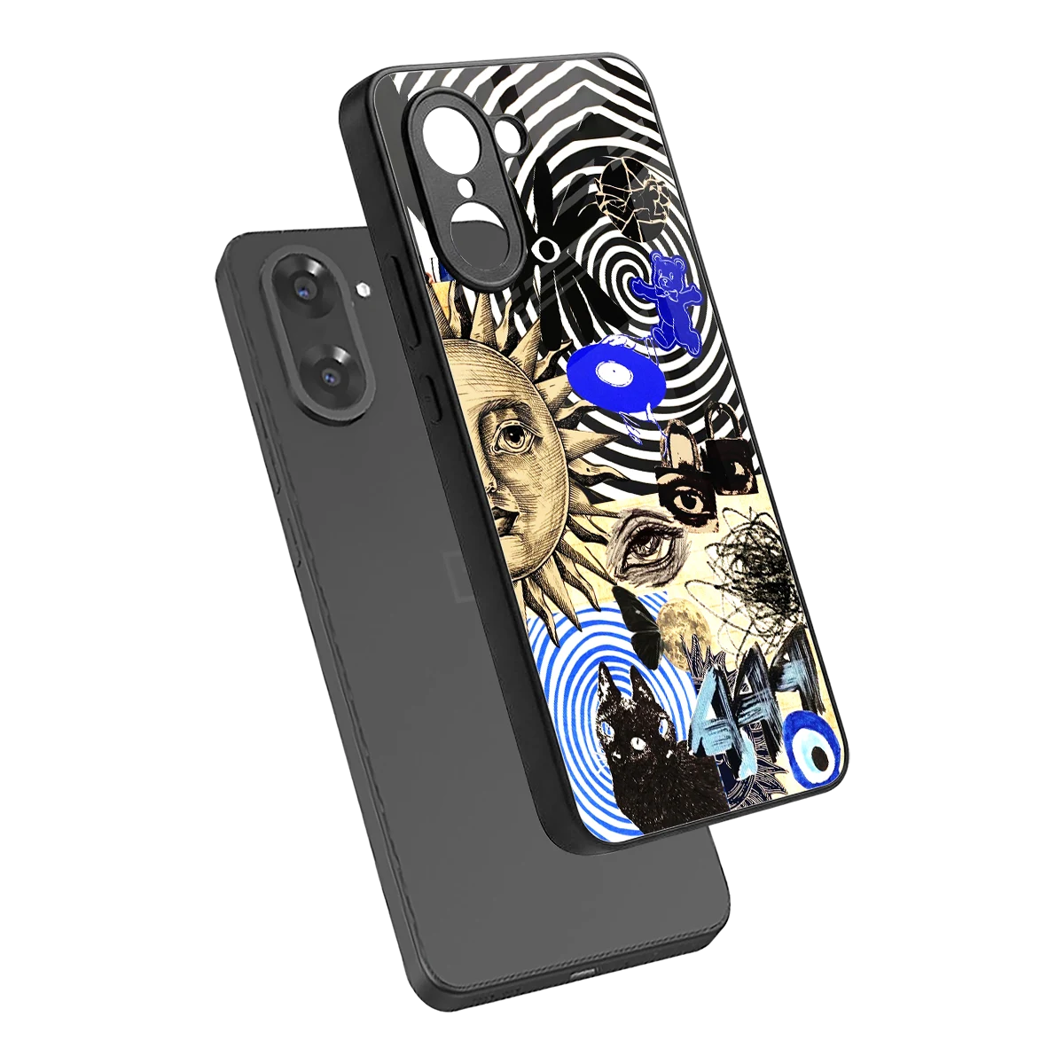 Psychedelic Vibes sleek oneplus nord ce5 5g cover with tempered glass back and TPU edges