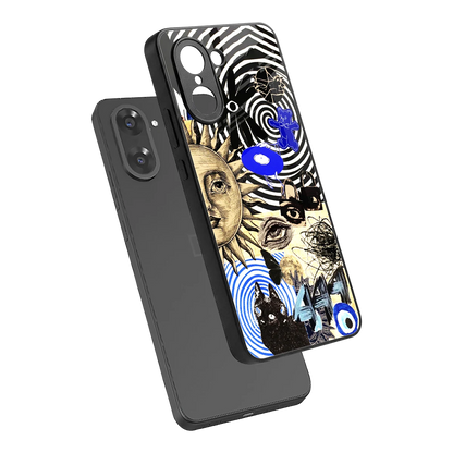 Psychedelic Vibes sleek oneplus nord ce5 5g cover with tempered glass back and TPU edges