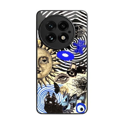 Psychedelic Vibes back phone cover | glass case for oneplus 13