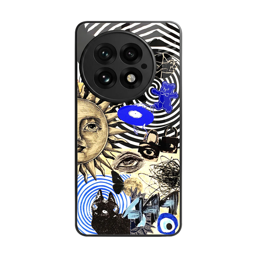 Psychedelic Vibes back phone cover | glass case for oneplus 13