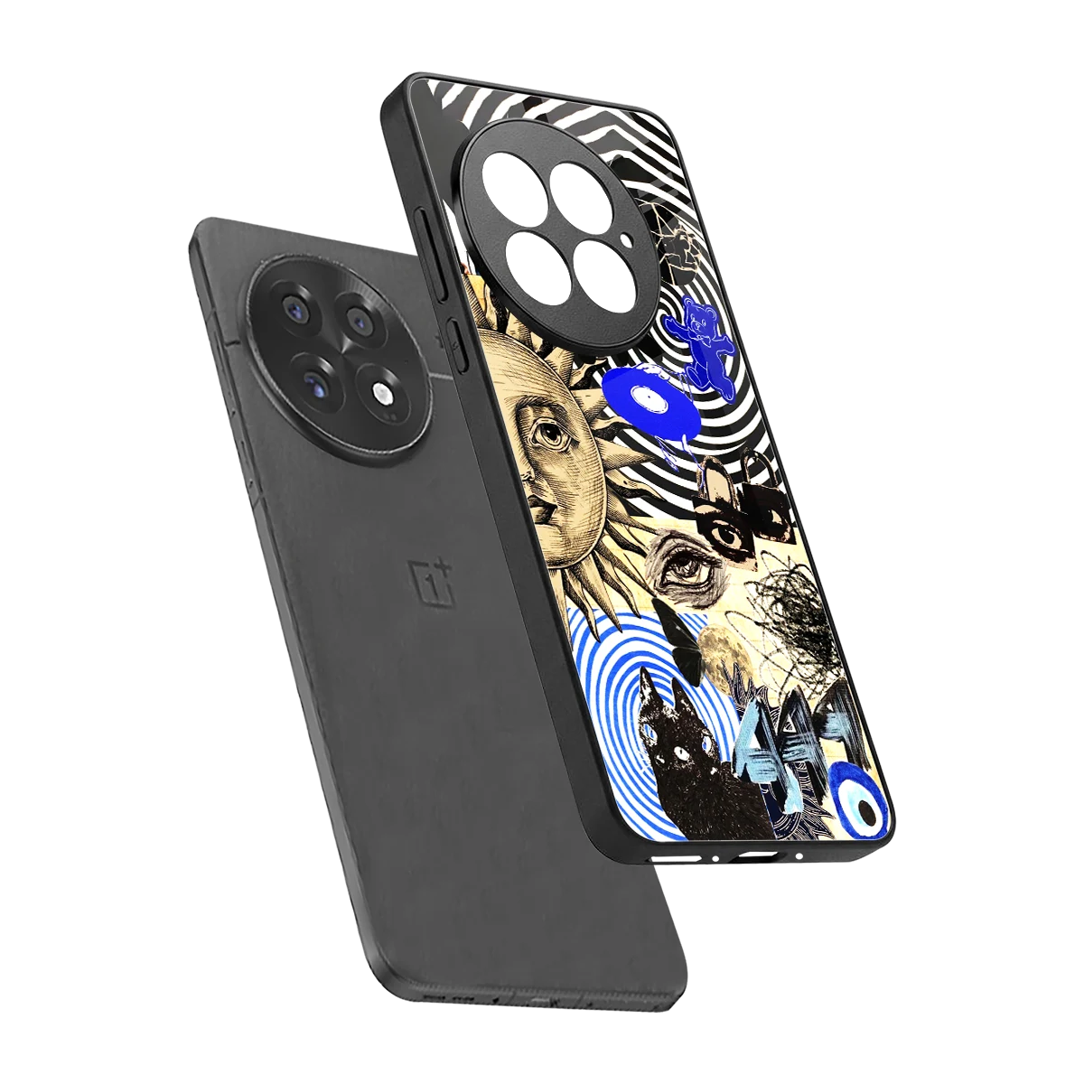 Psychedelic Vibes sleek oneplus 13 cover with tempered glass back and TPU edges