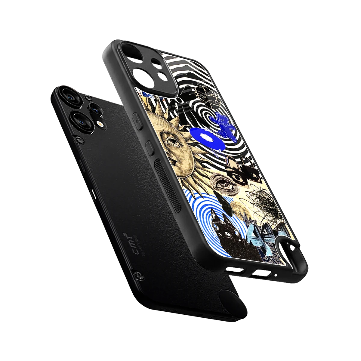 Psychedelic Vibes sleek cmf nothing phone 2 pro cover with tempered glass back and TPU edges