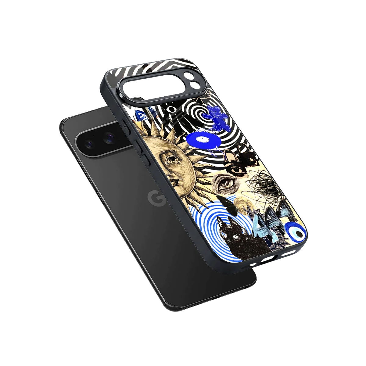 Psychedelic Vibes sleek google pixel 10 pro xl cover with tempered glass back and TPU edges