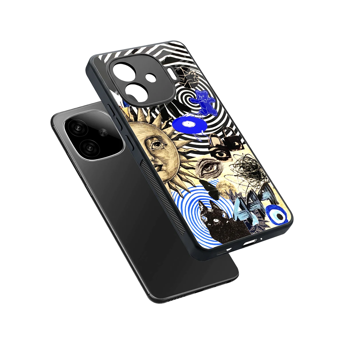 Psychedelic Vibes sleek iqoo neo 10r 5g cover with tempered glass back and TPU edges
