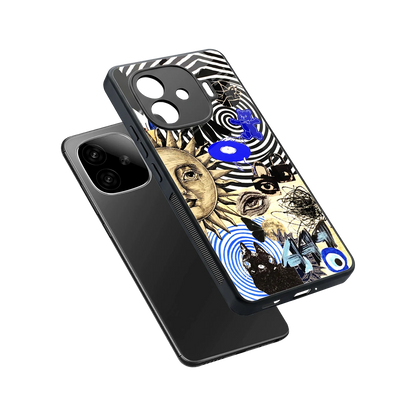 Psychedelic Vibes sleek iqoo neo 10r 5g cover with tempered glass back and TPU edges