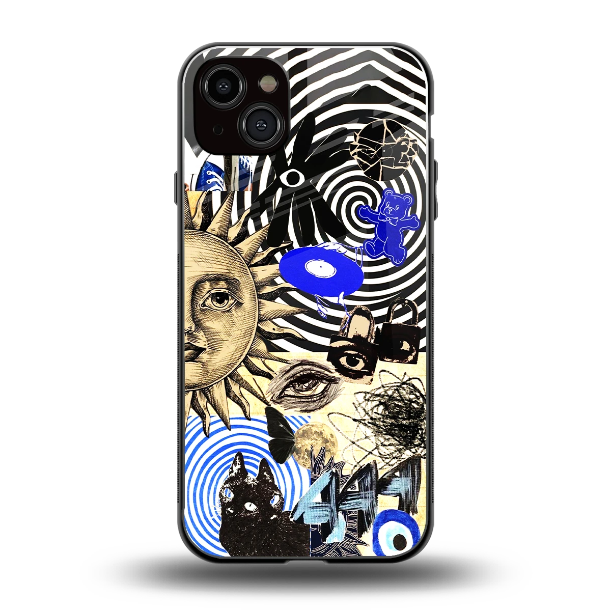 Psychedelic Vibes back phone cover | glass case for iphone 14 plus