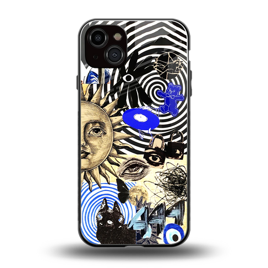 Psychedelic Vibes back phone cover | glass case for iphone 14 plus
