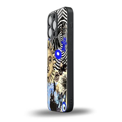 Psychedelic Vibes iphone 15 pro max mobile cover | shockproof glass phone case