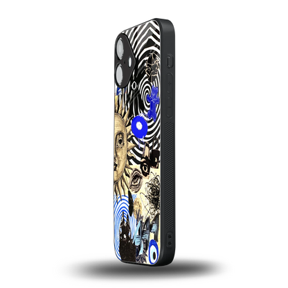 Psychedelic Vibes iphone 16 plus mobile cover | shockproof glass phone case