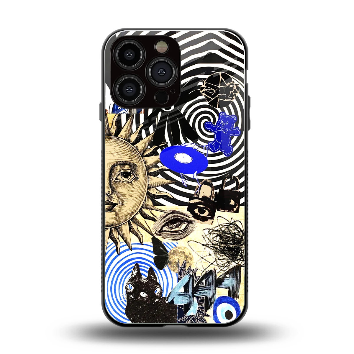 Psychedelic Vibes back phone cover | glass case for iphone 16 pro max