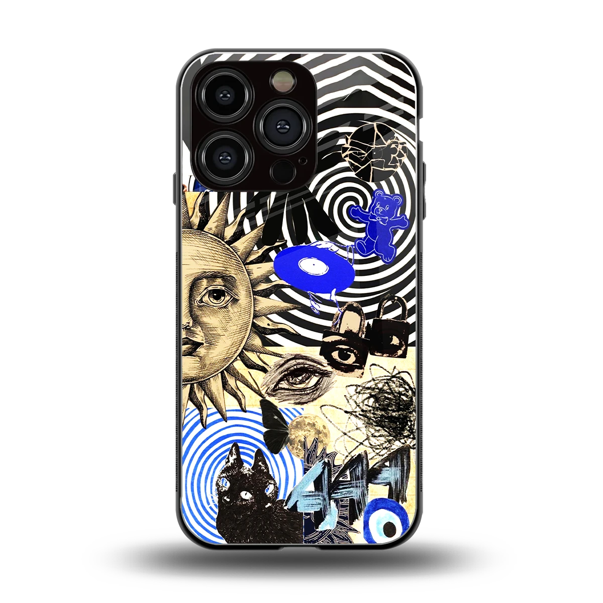 Psychedelic Vibes back phone cover | glass case for iphone 16 pro