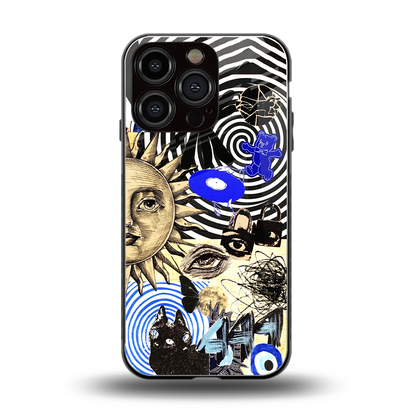 Psychedelic Vibes back phone cover | glass case for iphone 16 pro