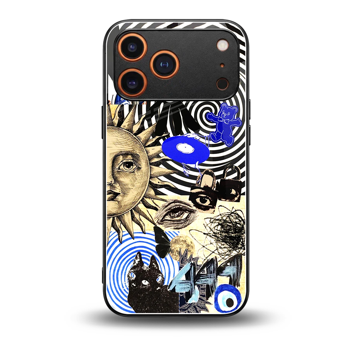 Psychedelic Vibes back phone cover | glass case for iphone 17 pro