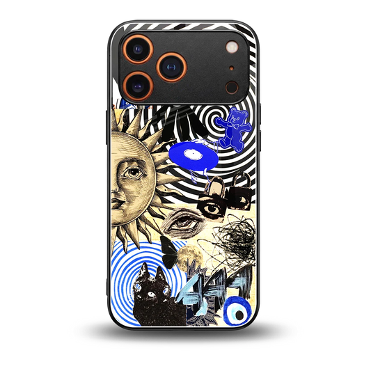 Psychedelic Vibes back phone cover | glass case for iphone 17 pro max
