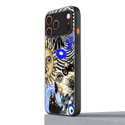 Psychedelic Vibes iphone 17 pro mobile cover | shockproof glass phone case