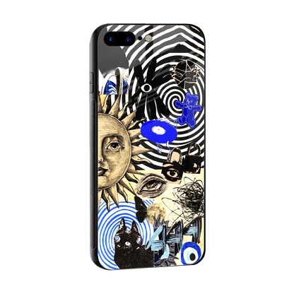 Psychedelic Vibes sleek iphone 8 plus cover with tempered glass back and TPU edges