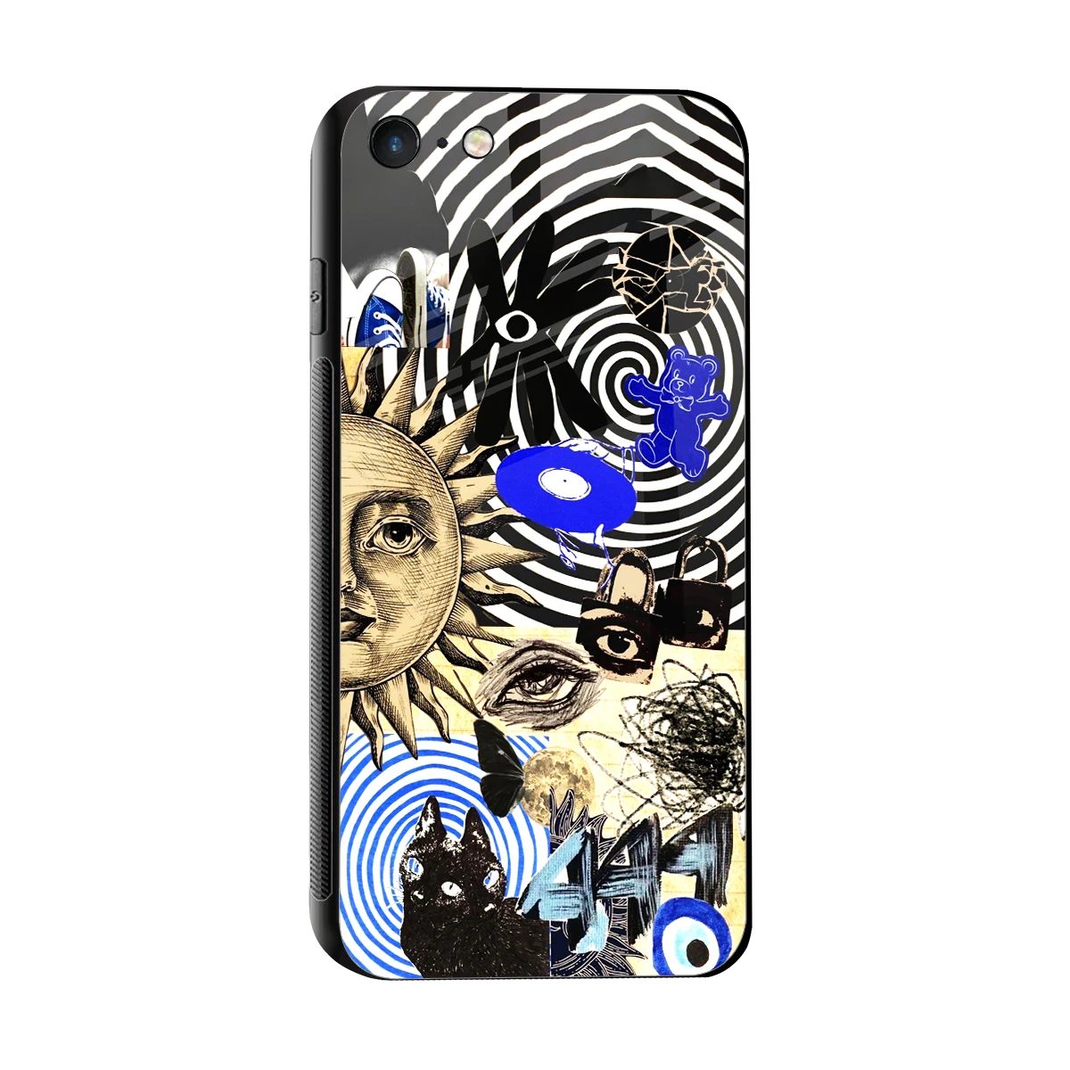 Psychedelic Vibes sleek iphone 7 cover with tempered glass back and TPU edges