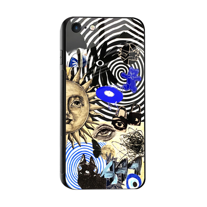 Psychedelic Vibes sleek iphone 7 cover with tempered glass back and TPU edges