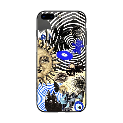 Psychedelic Vibes back phone cover | glass case for iphone 8 plus